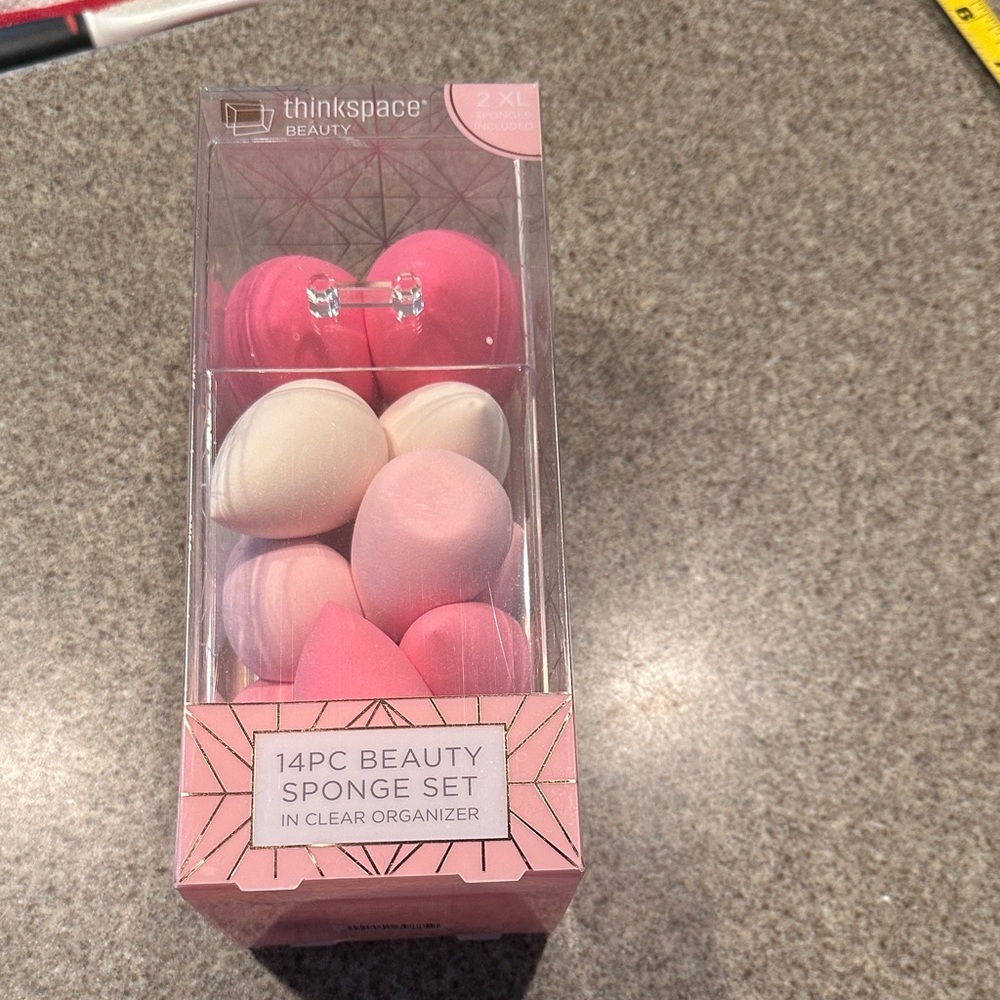 Pink and Cream Beauty Sponge Set